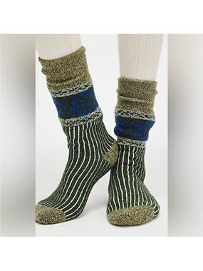 We The Free by Free People: Cabin Ribbon Socks I. forest. NWT